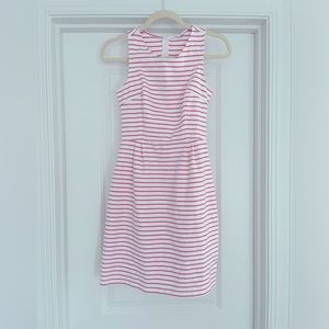 Pink and white striped dress